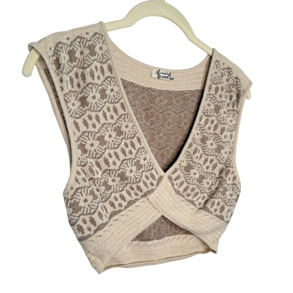 Intimately Free People Beige Crochet Knit Sleeveless Crop Top, S - Picture 3 of 7